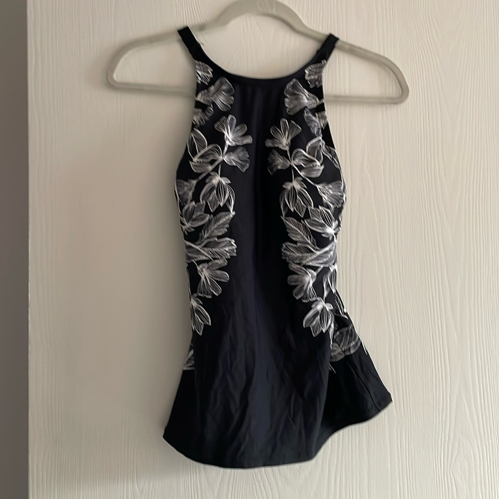 Calvin Klein size Large with built in bra swimwear top never worn black